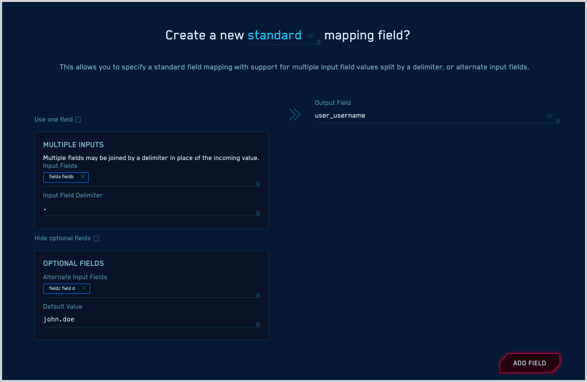 Standard mapping with multiple fields