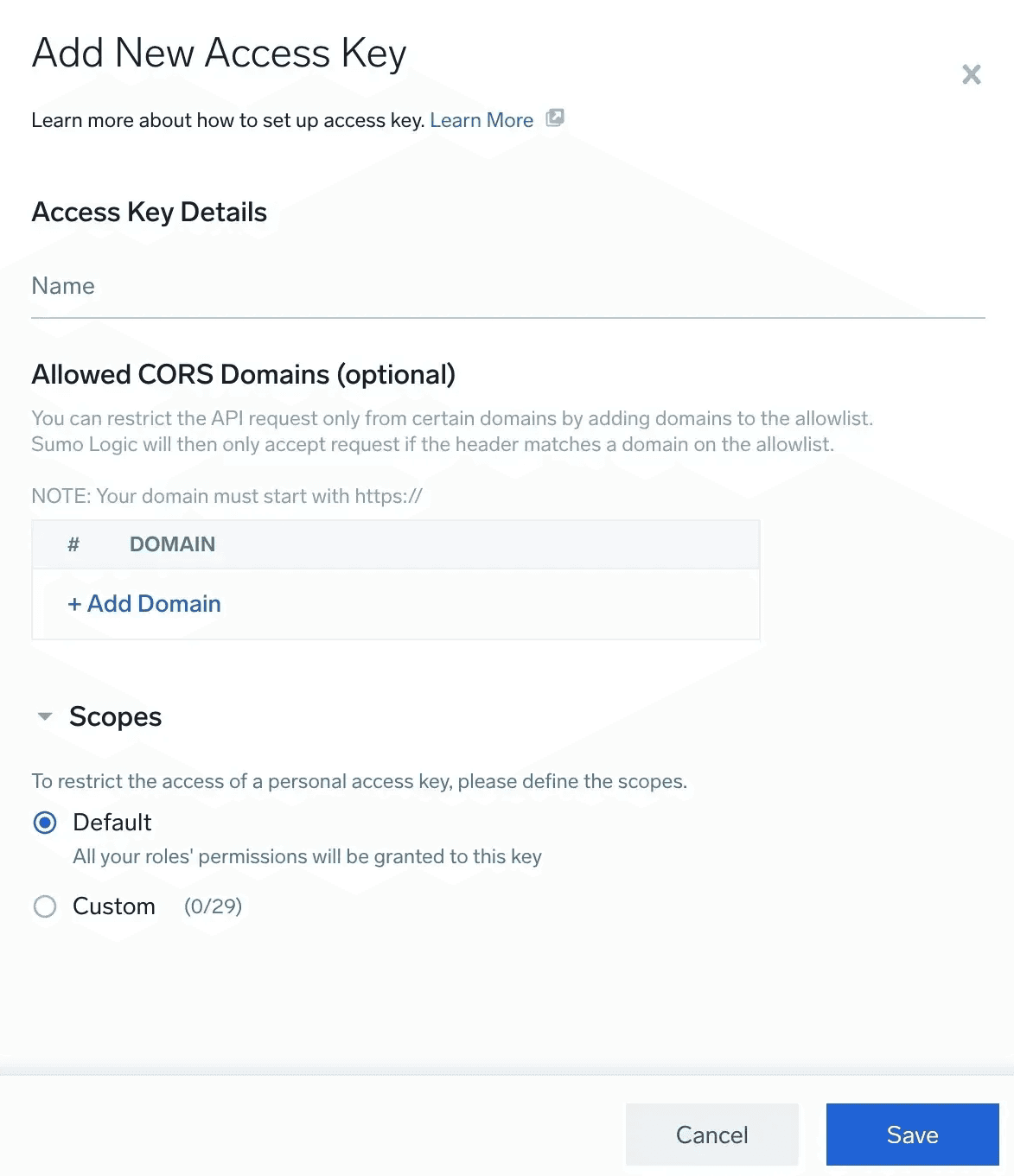 Add access key