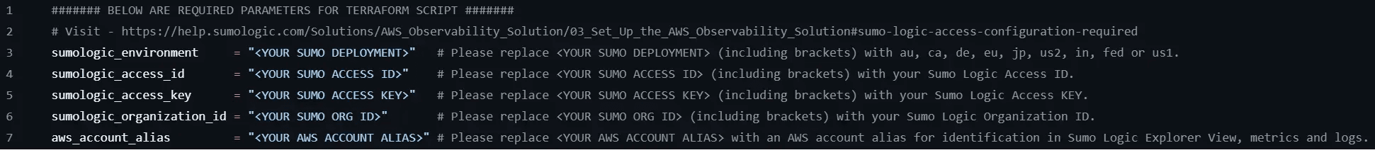 tfvars file