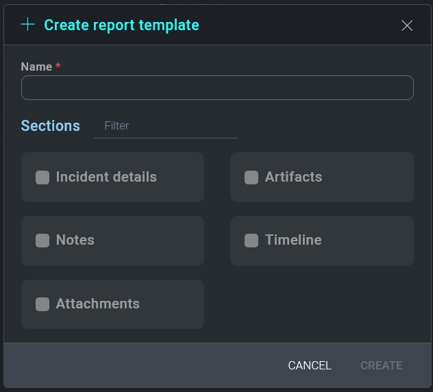 Report Template Sections