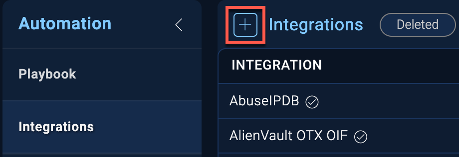 Add integration button