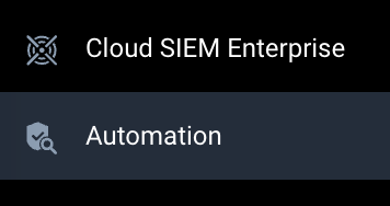 Automation menu option in the nav bar