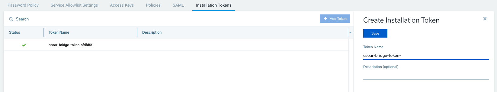 Installation token