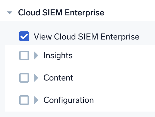 Cloud SIEM role capability categories