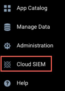 Cloud SIEM Enterprise menu option
