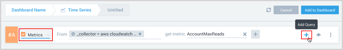 Logs and metrics query options