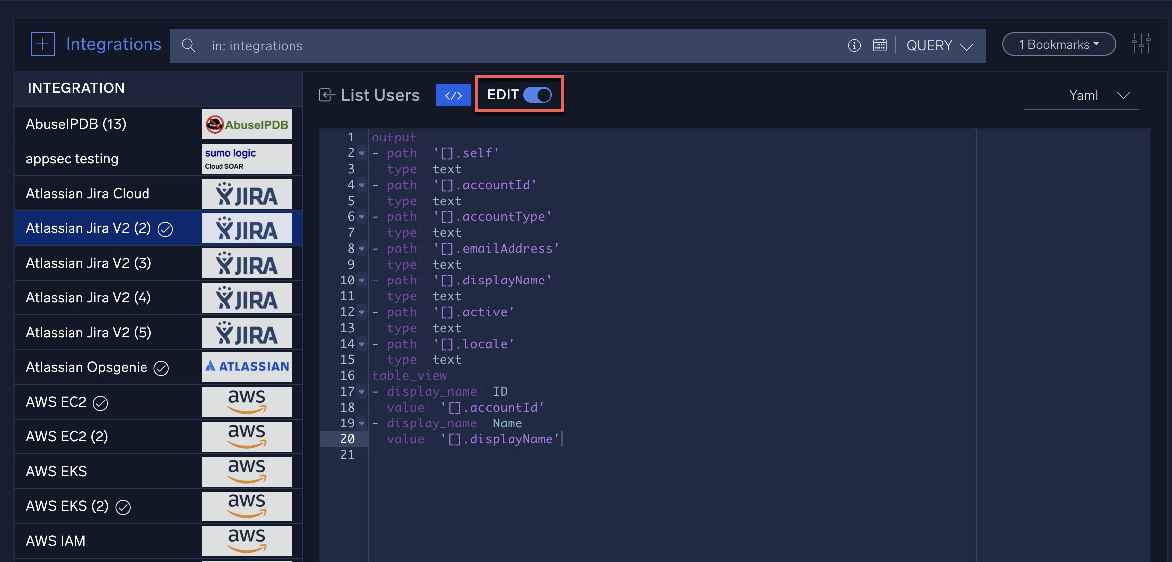 Edit toggle