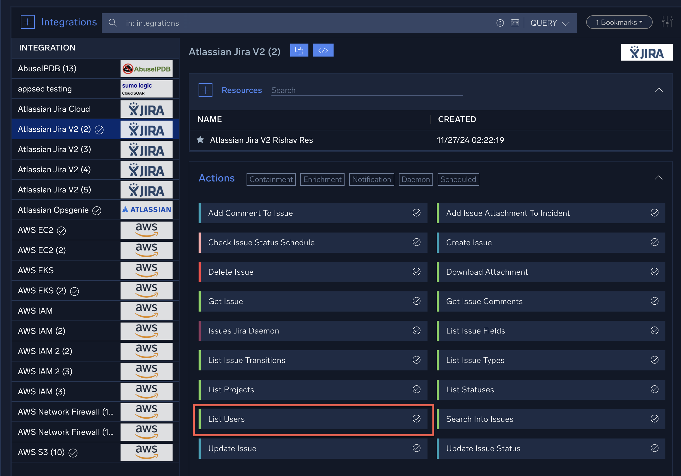 Example action