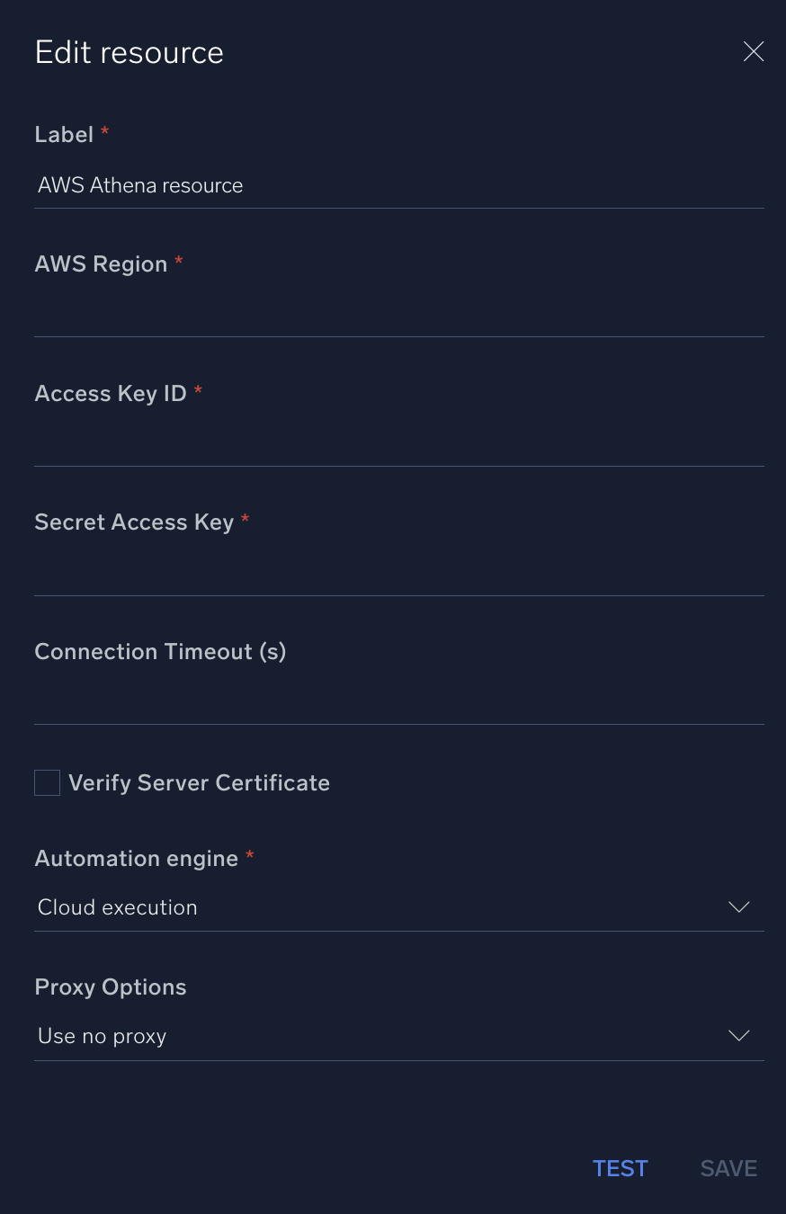AWS Athena configuration