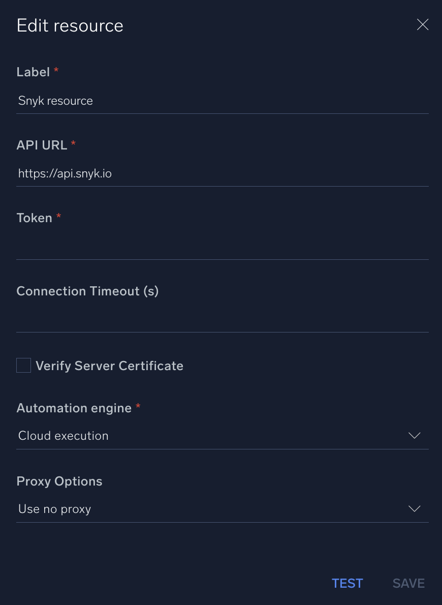Snyk configuration
