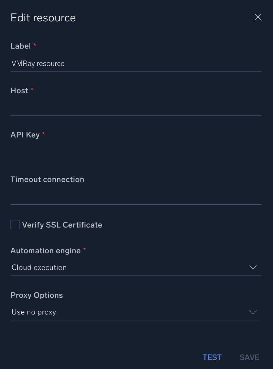 VMRay configuration