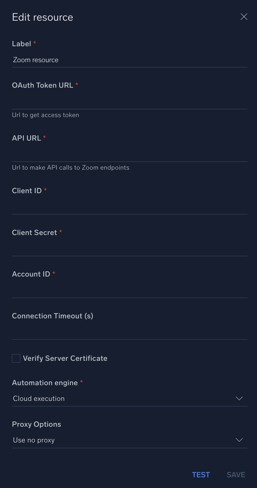 Zoom configuration