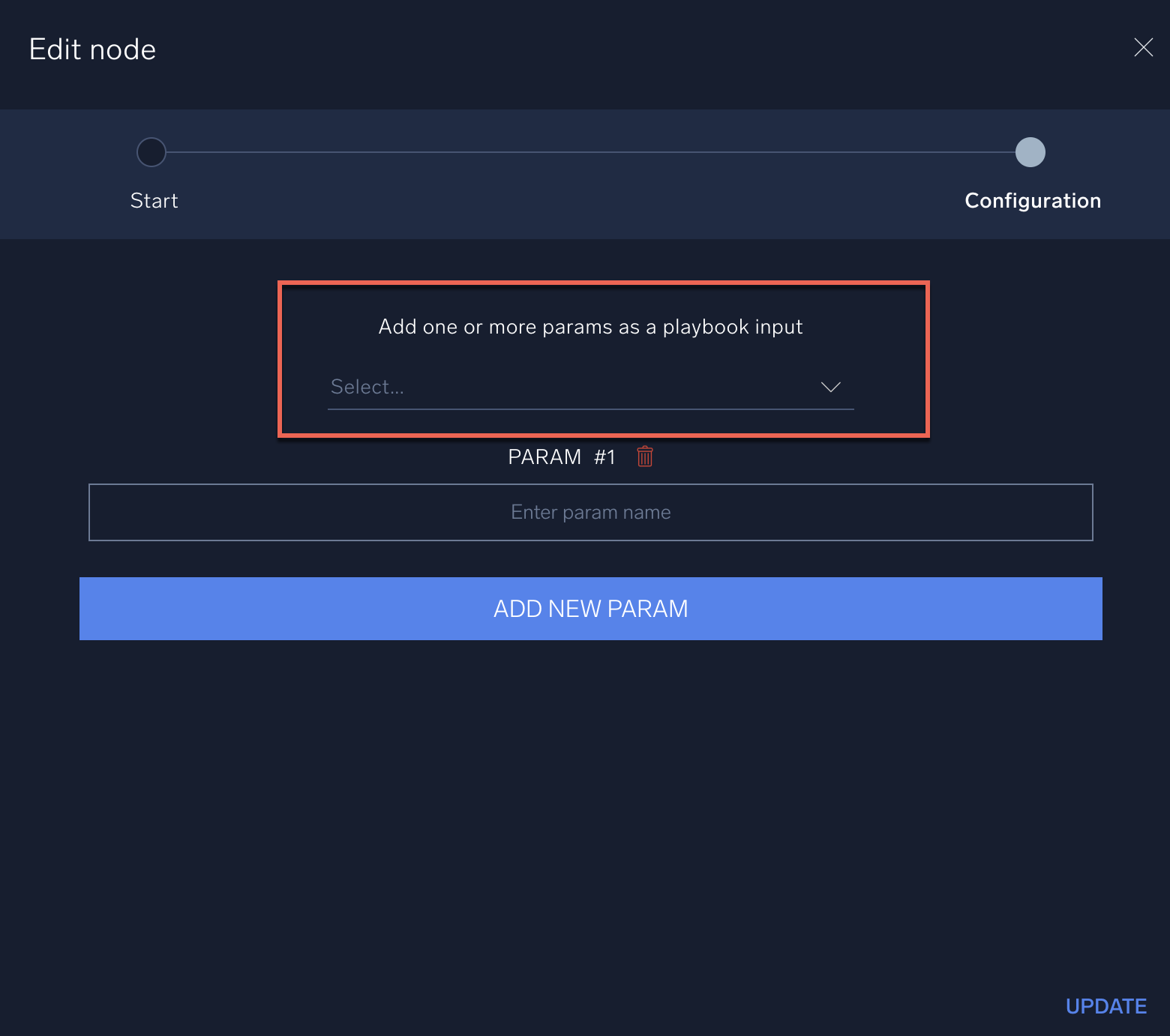 Edit node dialog