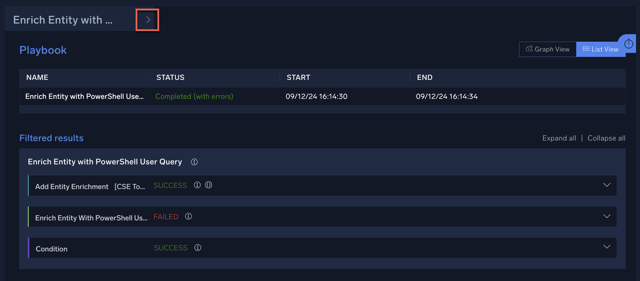 Open playbook payload