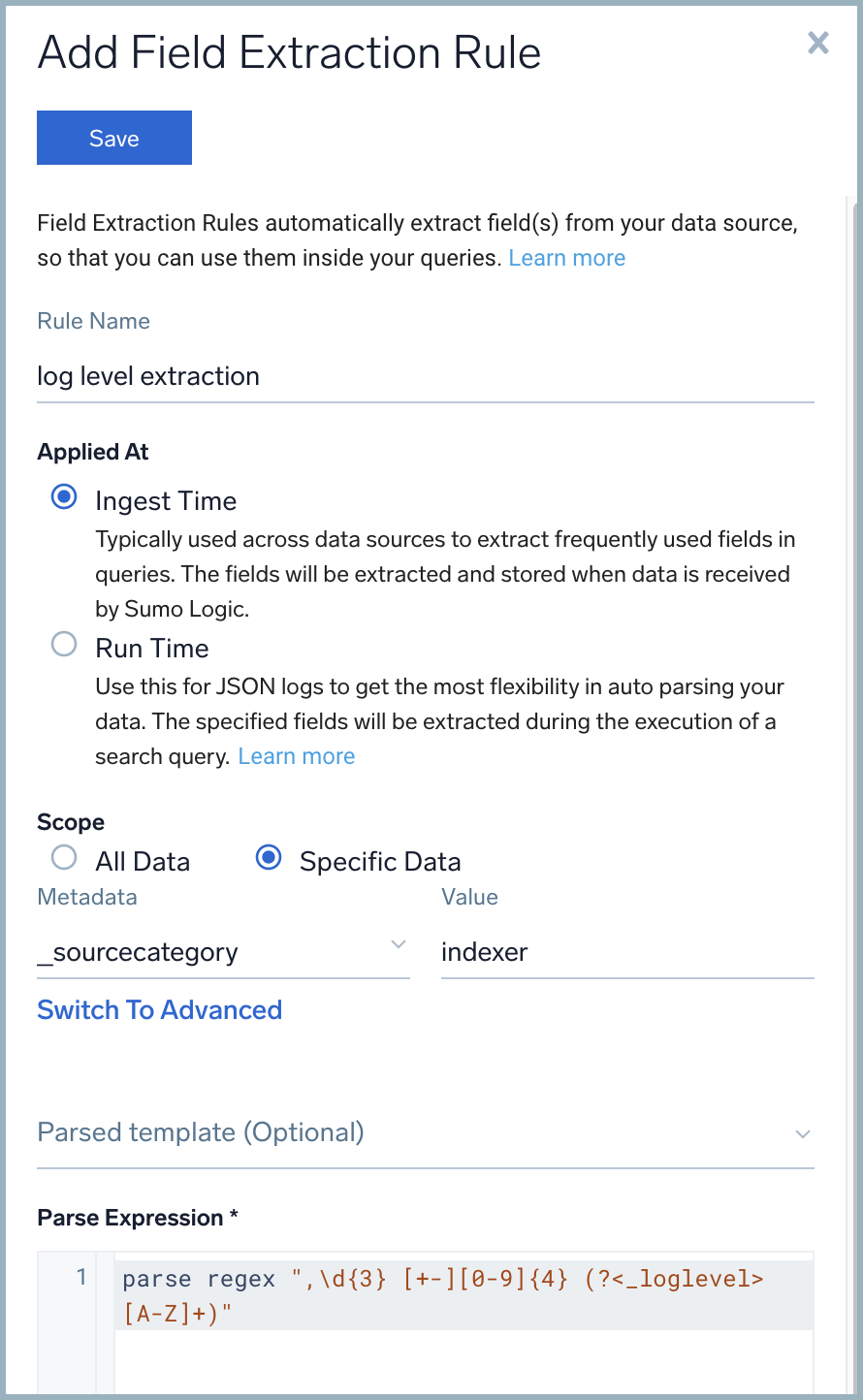 Add field extraction rule