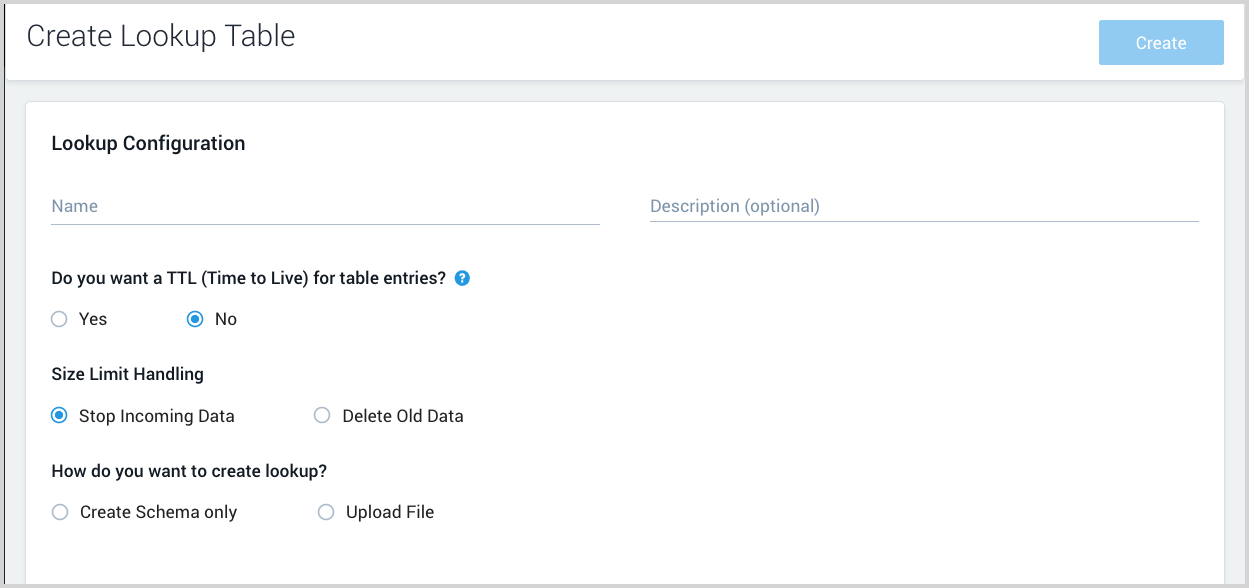 Create lookup table