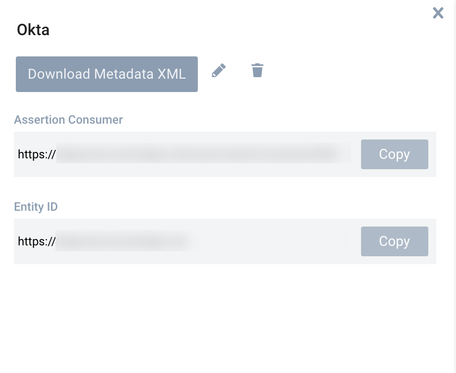 View Metadata XML button