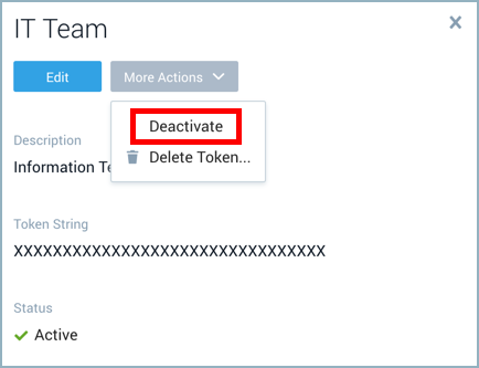 Deactivate selected on the More Actions menu