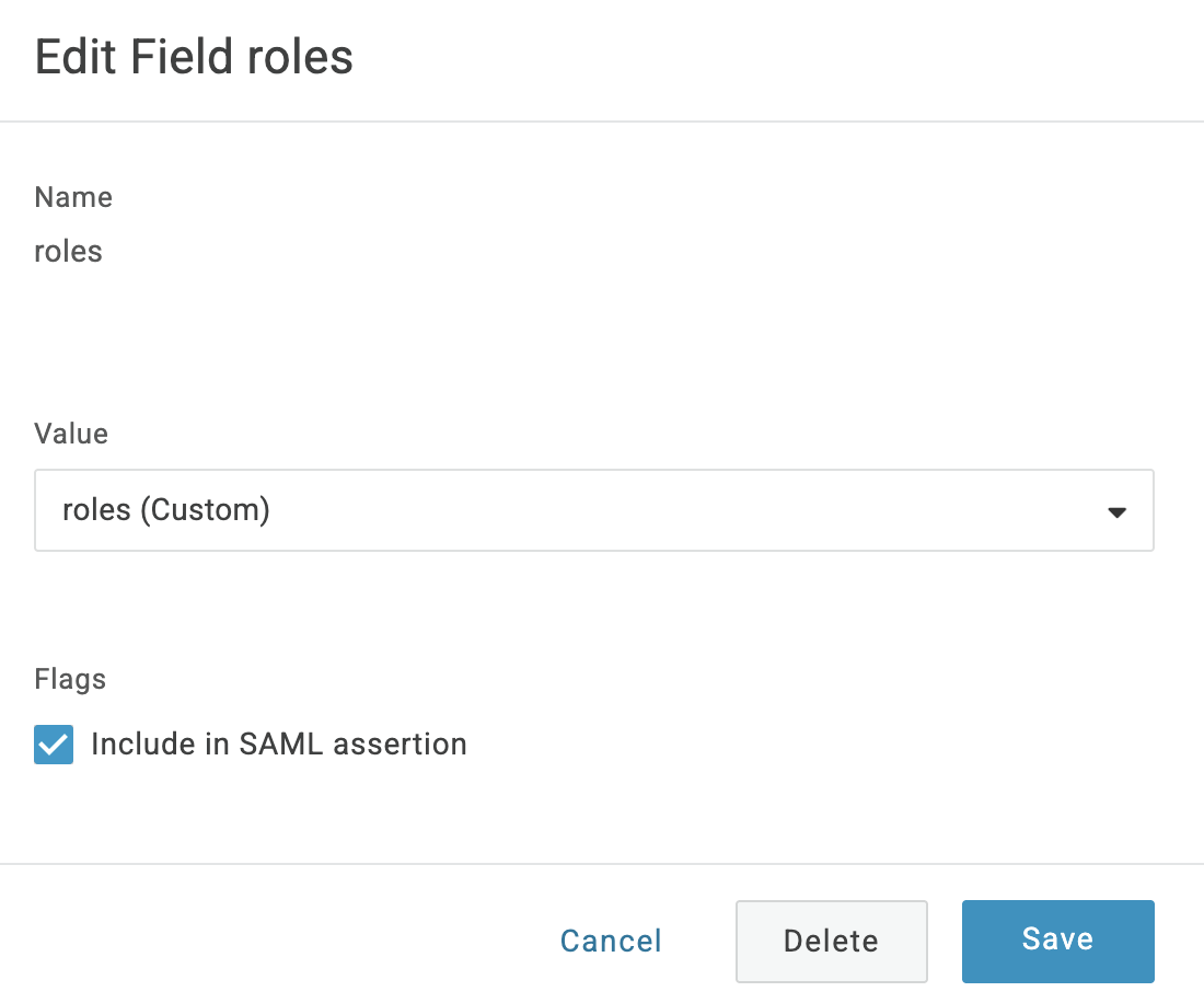 Role parameter field
