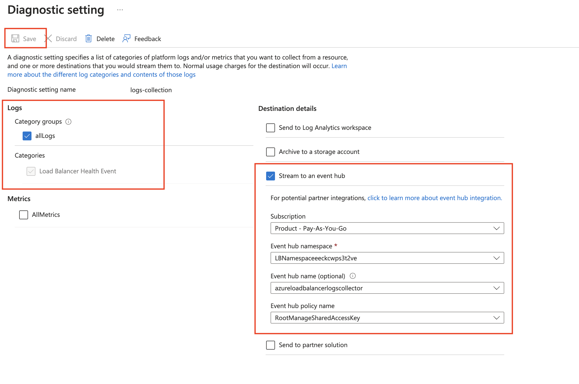 Azure Load Balancer logs