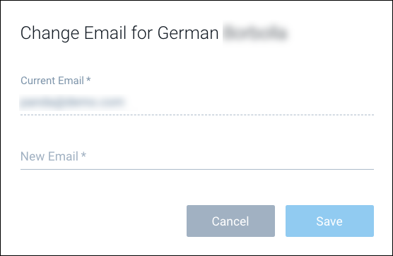 Change Email dialog