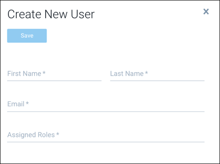Create New User pane
